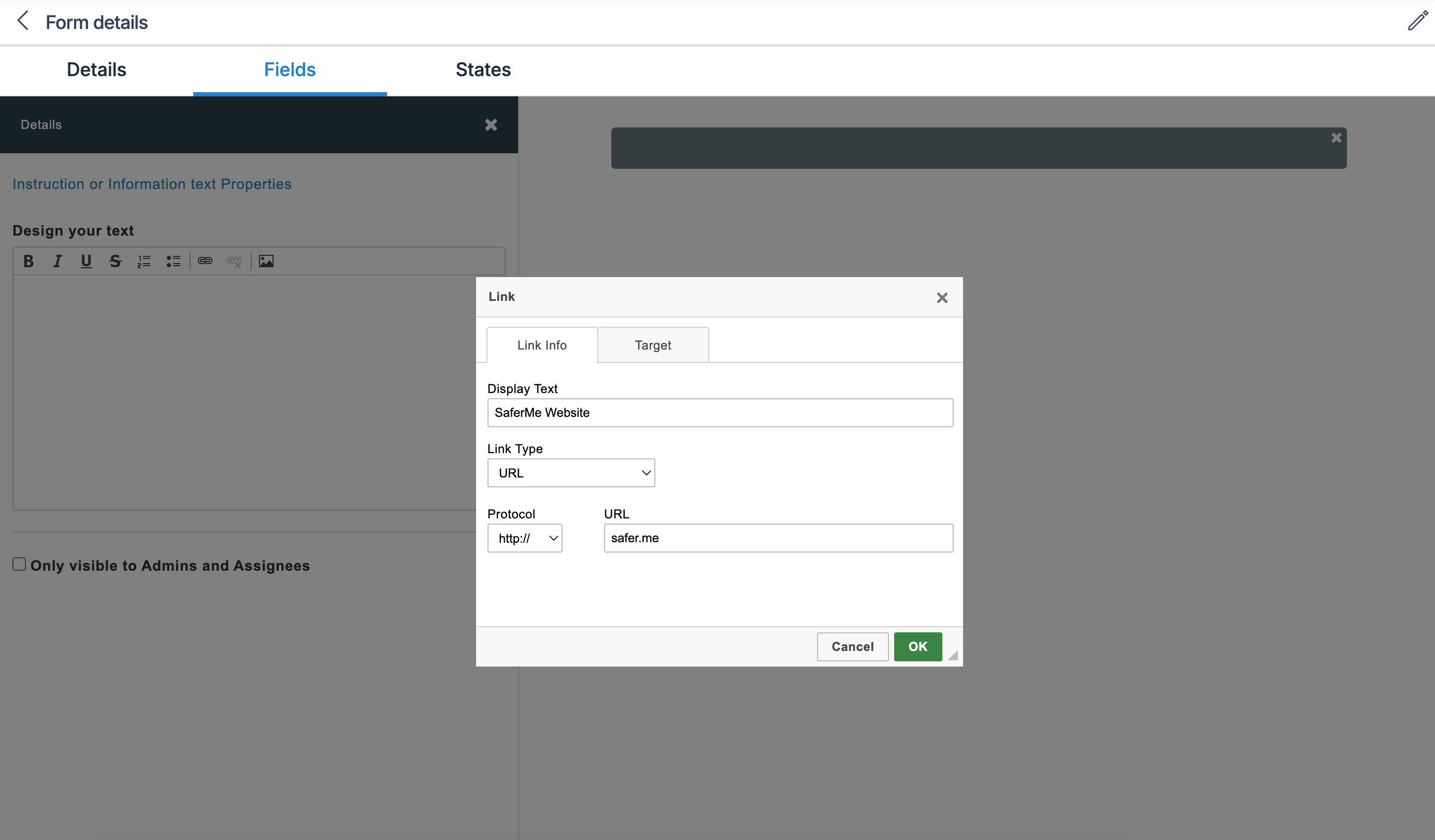SaferMe Form Builder Link 