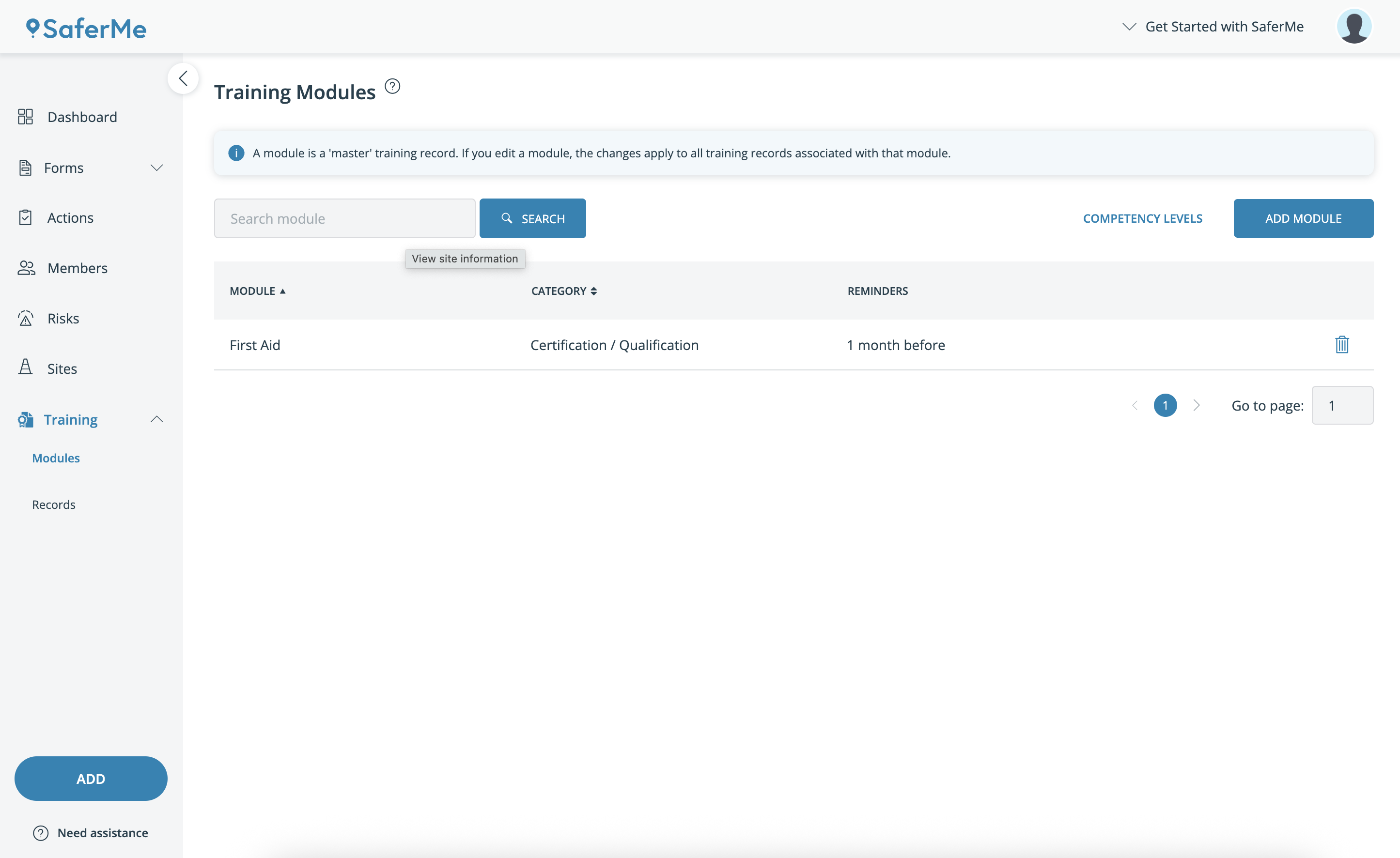 Training > Module > Complete