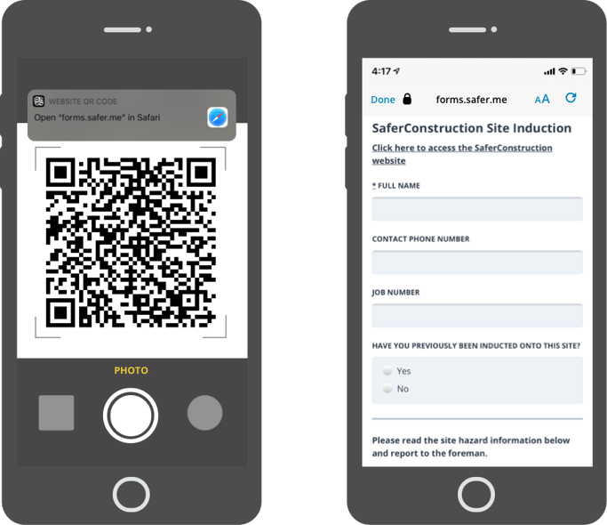 QR codes for Site Inductions